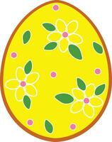 Easter cookie with white bunny in cartoon style. Easter sugar cookie template vector