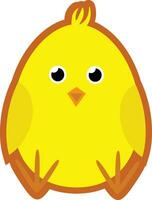 Easter cookie with yellow chick in cartoon style. Easter sugar cookie template vector