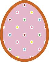 Easter cookie with white bunny in cartoon style. Easter sugar cookie template vector