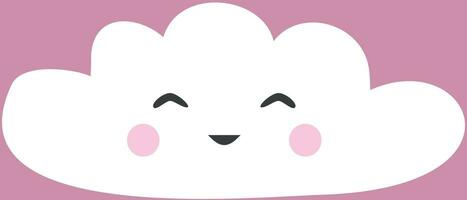 Cute cloud with smiling face in cartoon style vector