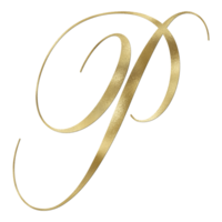 d'or lettre p cursive style png