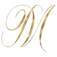 GOLDEN CURSIVE LETTER M png