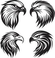 A set of eagle head vector icon