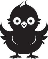 Baby chicken silhouette vector icon