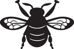 bee illustration black icon vector