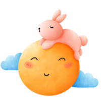 lapin et lune png