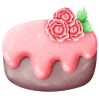 Strawberry cake decorated with roses png