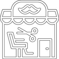 icono de vector de tienda de peluquero