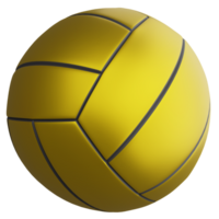 Volleyball metallic gold clipart flat design icon isolated on transparent background, 3D render sport and exercise concept png