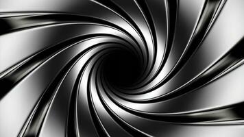 giratorio espiral túnel con metal líneas. diseño. giratorio circular túnel hecho de metal tiras. acero líneas girar en circular espiral foto