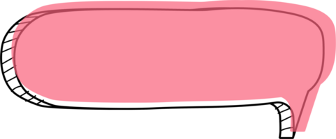 3d roze kleur toespraak bubbel ballon icoon sticker memo trefwoord ontwerper tekst doos banier, vlak PNG transparant element ontwerp