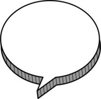 3d toespraak bubbel ballon zwart en wit kleur icoon sticker memo trefwoord ontwerper tekst doos banier, vlak PNG transparant element ontwerp