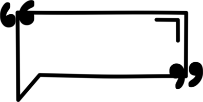 Black and white speech bubble balloon with quotation marks, icon sticker memo keyword planner text box banner, flat png transparent element design