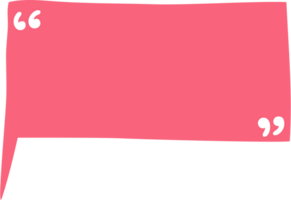 färgrik pastell rosa Färg Tal bubbla ballong med citat märken, ikon klistermärke PM nyckelord planerare text låda baner, platt png transparent element design