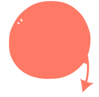 Colorful pastel orange color speech bubble balloon with arrow point, icon sticker memo keyword planner text box banner, flat png transparent element design