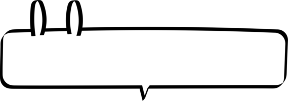 dier huisdier konijn konijn zwart en wit toespraak bubbel ballon, icoon sticker memo trefwoord ontwerper tekst doos banier, vlak PNG transparant element ontwerp