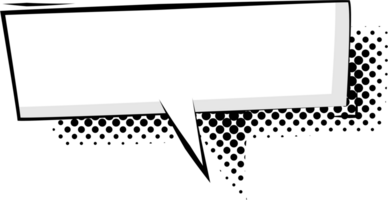 nero e bianca pop arte polka puntini mezzitoni discorso bolla Palloncino icona etichetta promemoria parola chiave progettista testo scatola striscione, piatto png trasparente elemento design