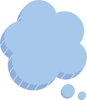 3d blauw kleur kleur toespraak bubbel ballon, icoon sticker memo trefwoord ontwerper tekst doos banier, vlak PNG transparant element ontwerp