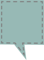 tratteggiata linea colorato pastello verde colore discorso bolla Palloncino, icona etichetta promemoria parola chiave progettista testo scatola striscione, piatto png trasparente elemento design