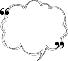 Black and white speech bubble balloon with quotation marks, icon sticker memo keyword planner text box banner, flat png transparent element design