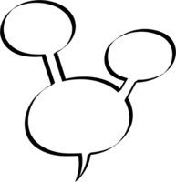 Black and white speech bubble balloon, icon sticker memo keyword planner text box banner, flat png transparent element design