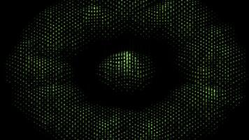 Black background with green and white crumbling glitter. Design. Dark background with fountains of sequins made in computer graphics. photo