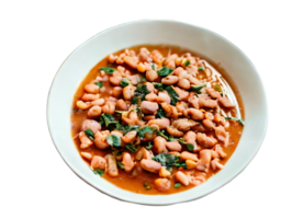 AI generated Peasant soup minestrone soup with beans- png