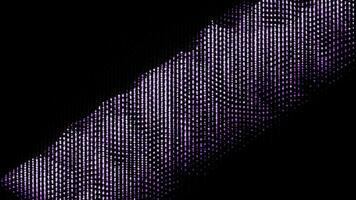 Black background with crumbling glitter. Design. Purple and blue glitter falling stripes down in cartoon abstraction. photo