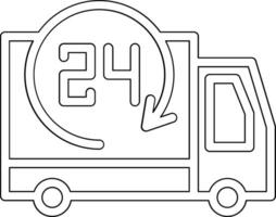 24 Hours Delivery Vector Icon