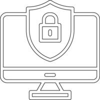 computadora seguridad vector icono