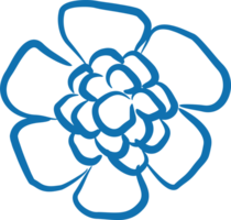 Blue flower Chinese style PNG