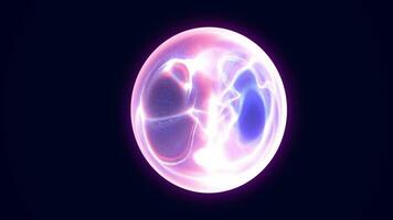 blå glas energi plasma trogen magi runda boll sfär. abstrakt bakgrund. video i hög kvalitet 4k, rörelse design