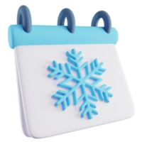 3d illustratie van blauw winter kalender png