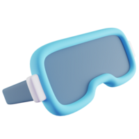 3d ilustração do azul inverno óculos de proteção png