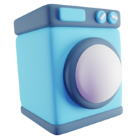 3d illustratie van blauw het wassen machine png