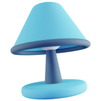 3d illustration av blå tabell lampa png