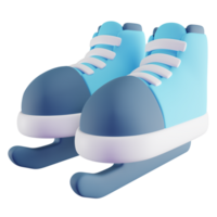 3D Illustration of Blue Ice Skate png