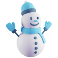 3D Illustration of Blue Snowman png