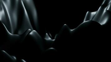 Dark background. Design.Black liquid spreading in waves in different directions in animation. photo