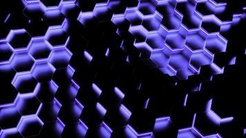 Geometric hexagonal block wall moving background. Design. Waving texture of hexagonal particles. photo