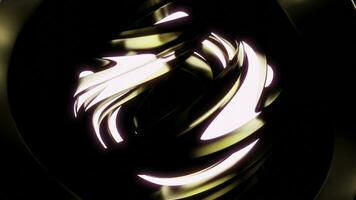 Futuristic 3d structure with rotating ball. Design. Neon lines glow in rotating abstract ball. Metal abstract ball rotates with neon lines photo