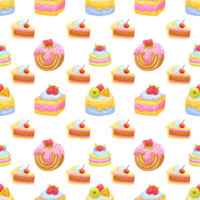 Seamless pattern cake watercolor png