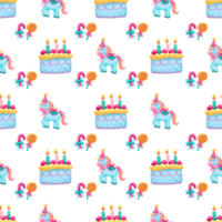 Seamless Pattern Birthday Watercolor Background png