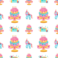 Seamless Pattern Birthday Watercolor Background png