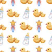 Watercolor Baby Shower Seamless Pattern png