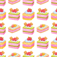 Seamless pattern cake watercolor png