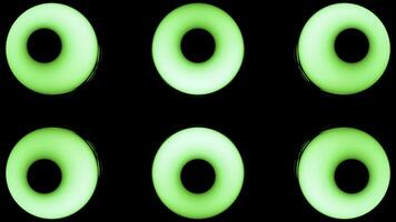 Bright lanterns.Design.A black background on which, in abstraction, bright green and blue sparkling circles with a bright light inside that changes. photo