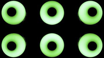 Bright lanterns.Design.A black background on which, in abstraction, bright green and blue sparkling circles with a bright light inside that changes. photo