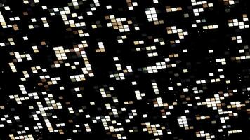 Abstract field of blinking rows of tiny squares on a black background. Motion. Small particles shimmering pattern. photo
