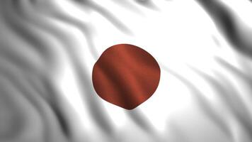 Background of waving flag of country. Motion. Beautiful 3d animation with moving flag canvas. Background for patriotic holiday with flag of Japan photo